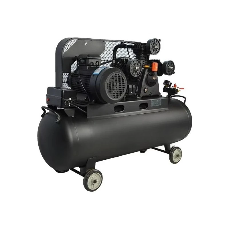 3KW Silent Piston Style Portable Industrial Belt-Driven Air Compressor Tank Motor Featuring