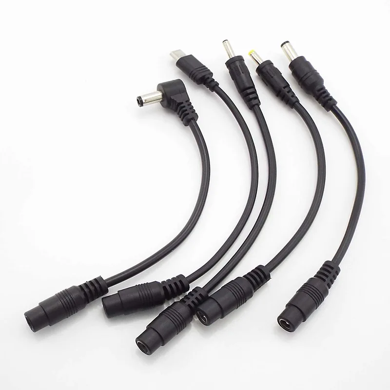 DC Converter 5.5x2.1mm Female to DC Male 5.5x2.5mm Type C Plug Power Connector Cable for Laptop Computer