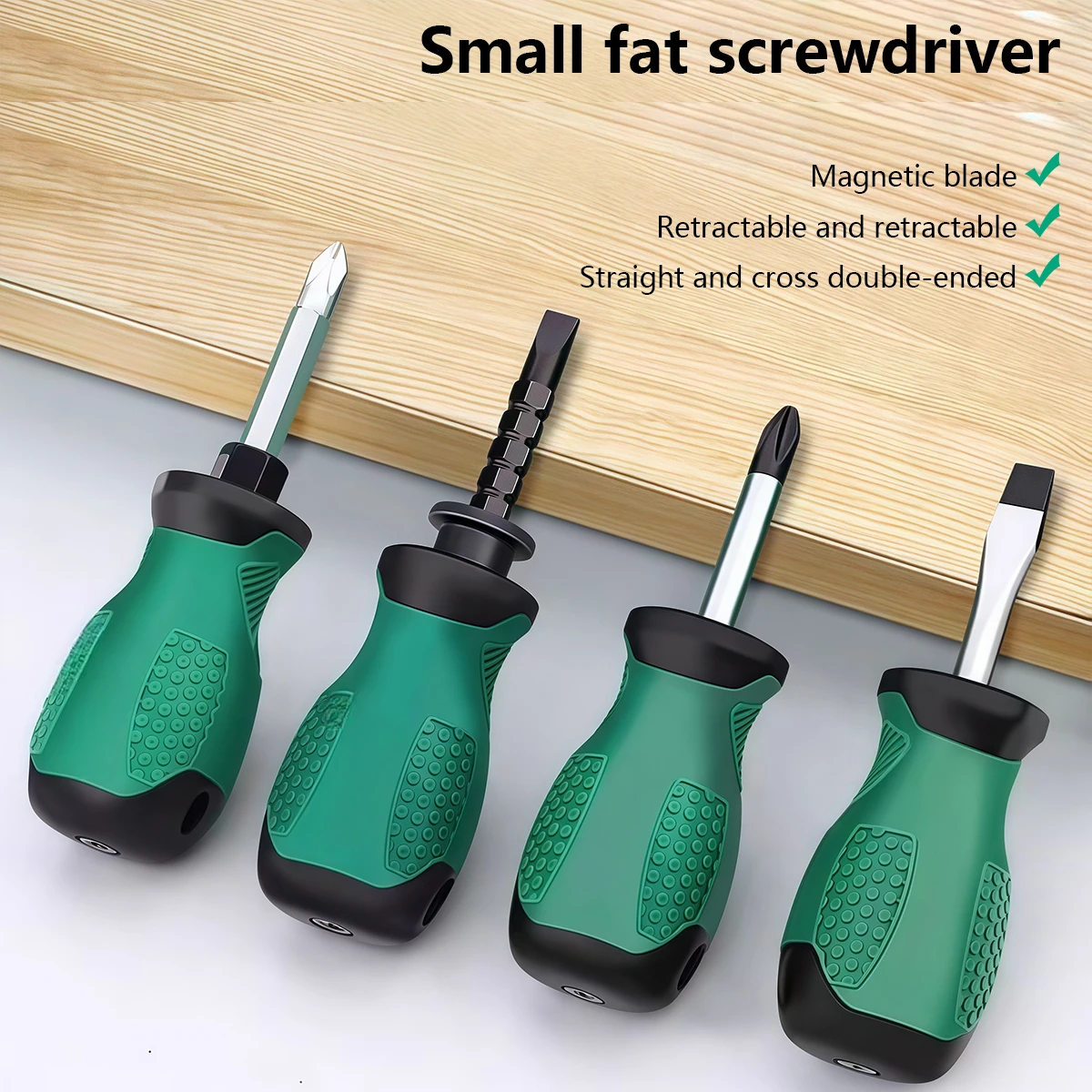 مفك براغي صغير عملي مشقوق لمفك براغي قصير متقاطع مفك براغي تلسكوبي مغناطيسي أداة يدوية للإصلاح