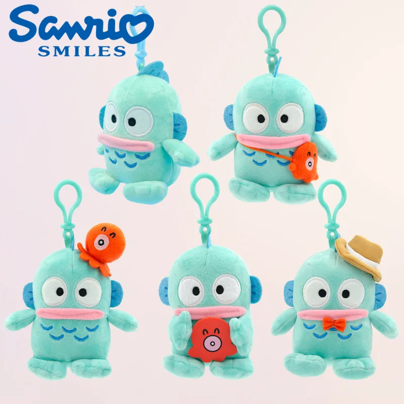 11Cm Kawaii Sanrio Hangyodon Plush Toys Keychain Pendant Accessories Cute Cartoon Stuffed Doll Key Ring Toys Key Chain Gift