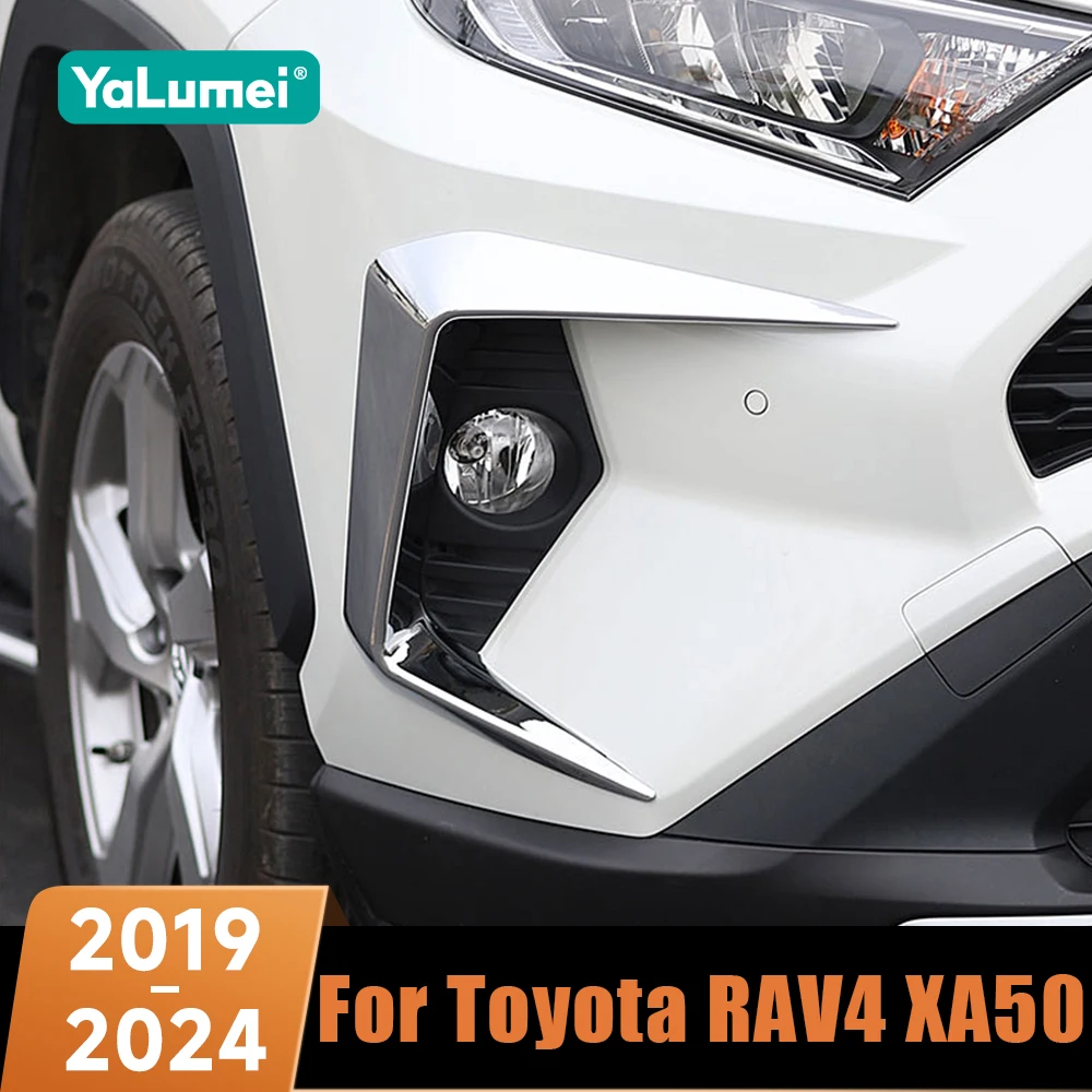 

For Toyota RAV4 XA50 2019 2020 2021 2022 2023 2024 Hybrid ABS Car Front Fog Lamp Eyebrow Knife Wind Cover Trims Accessories