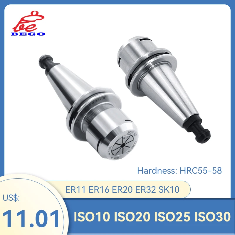 

Precision 0.002 ISO10 ISO20 ISO25 ISO30 ER11 ER16 ER20 ER32 SK10 tool holder iso er tool holder g2.5 30000~50000rpm + Pull Stud