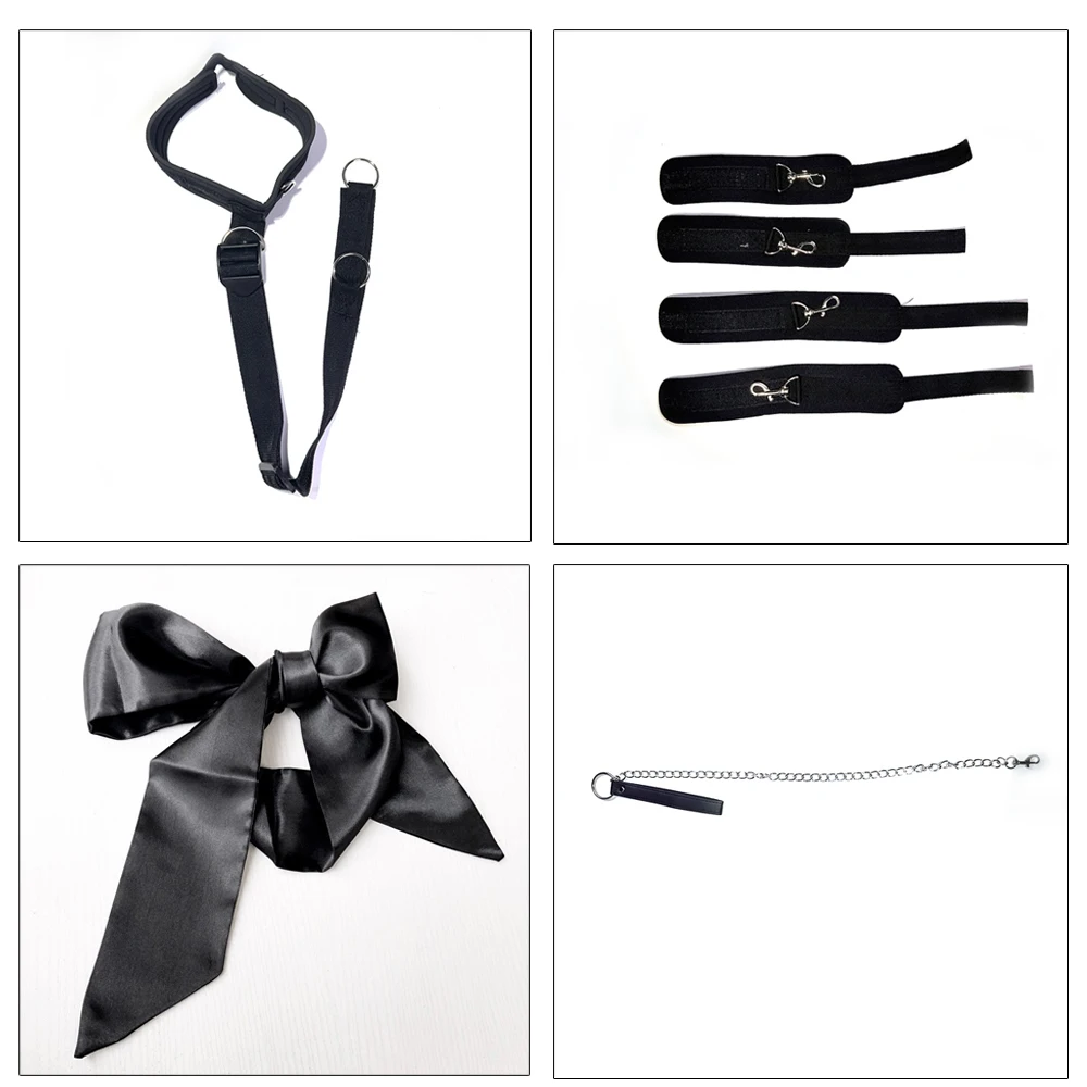 拘束セット BDSM セックストイ 手錠 アイマスク チェーン 首輪 首から手首まで セックストイ 男女兼用 調整可能
