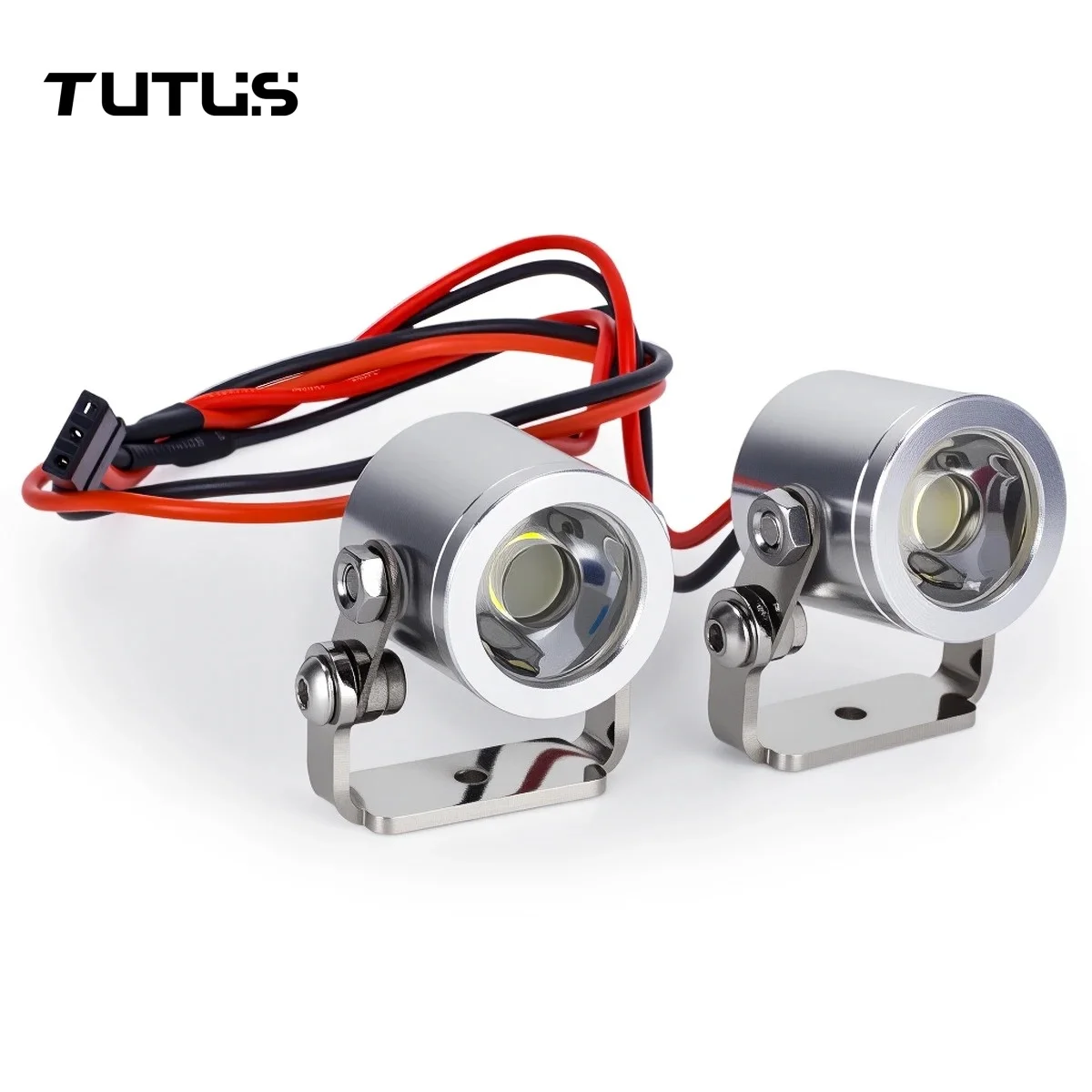 

For 1/10 RC Crawler TRX4 Defender SCX10 90046 RC4WD D90 D110 TF2 1 Pair LED Light Spotlight Headlights With Bracket