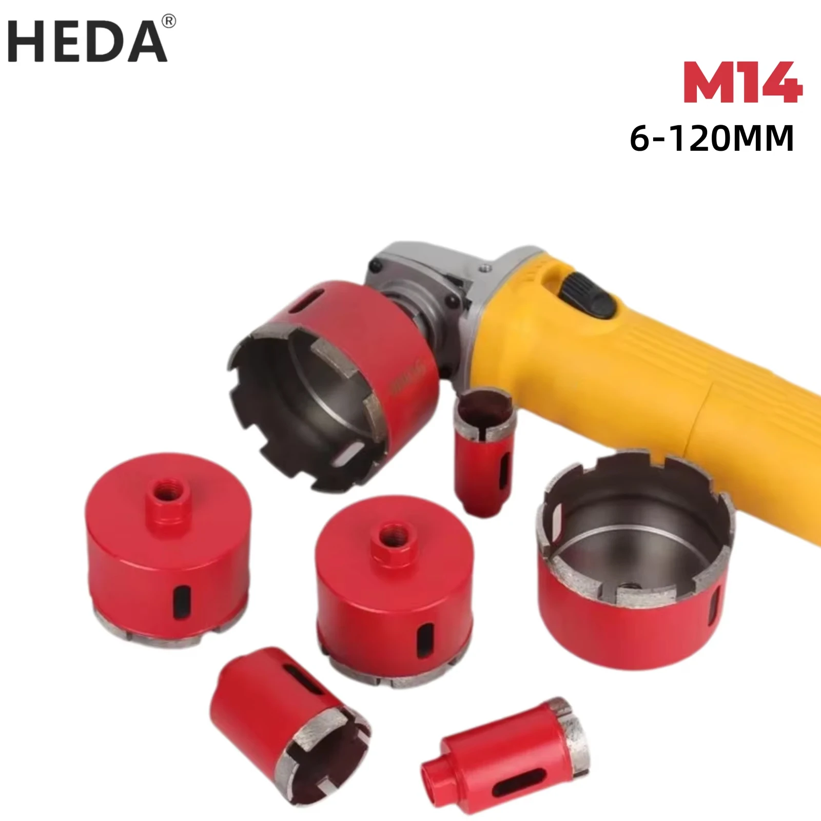 1Pc 6-120mm Punta da trapano diamantata M14 Filettatura sinterizzazione Foro bagnato Sega per marmo Apri per granito Piastrelle di ceramica Cemento