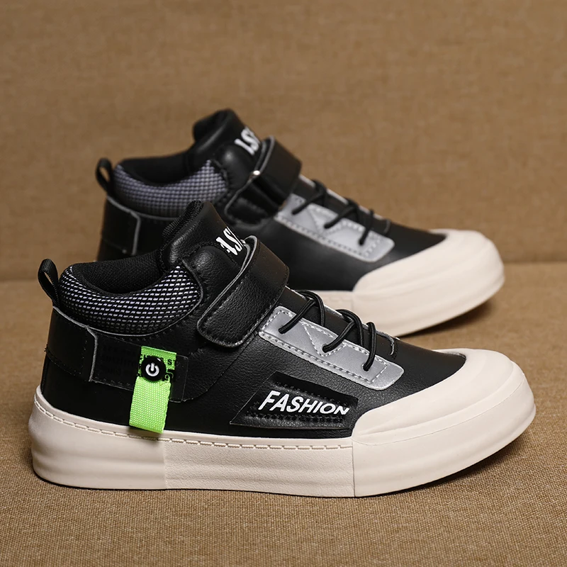 

Детская повседневная обувь, высококачественные кожаные износостойкие противоскользящие модные кроссовки на плоской подошве, удобные кроссовки для детей