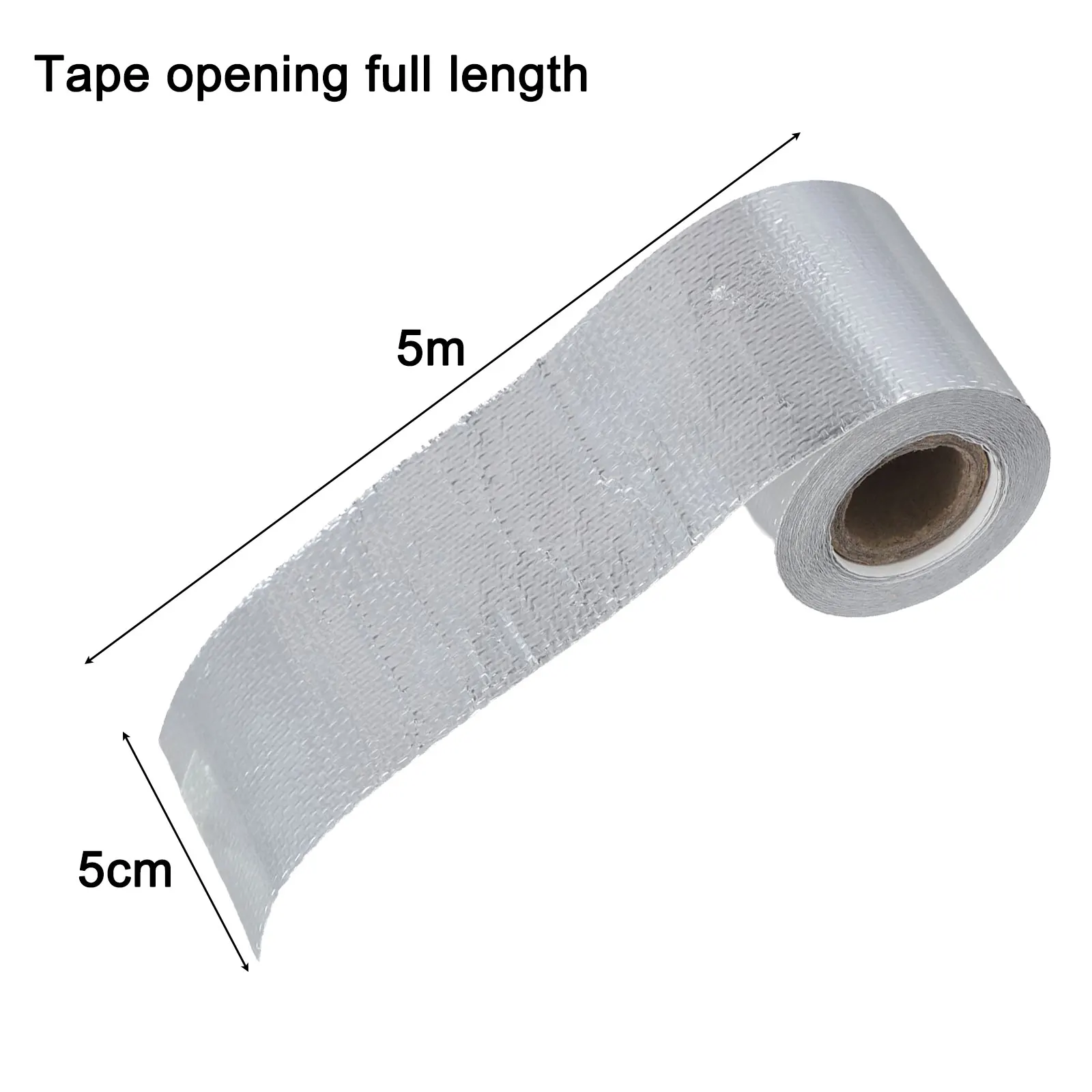 5M*5cm Heat Shield Tape With Ties Efficient Heat Insulation Aluminum Foil 1,800°F Heat Resistance Heat Shield Tape