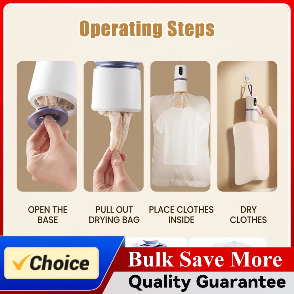200W Portable Clothes Dryer 360 Degree Hot Air Circulation Mini Dryer Machine for Travel Apartment College Dorm RV Home Bedroom