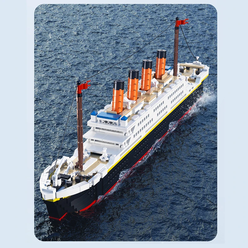 Titanic RMS Cruise Boat Ship Romance Building Blocks 3D 1288PCS Assemble Bricks Educational Model Toys Gifts For Kids Boyfriend