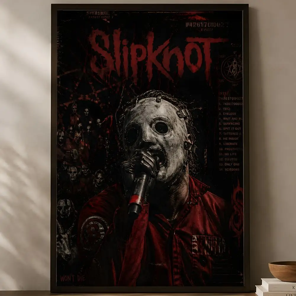 Band S-Slipknot Poster, selbstklebendes HD-PVC-Wandkunstposter, wasserfeste Dekoration für Schlafzimmer, Wohnzimmer und Zuhause – Detail 20