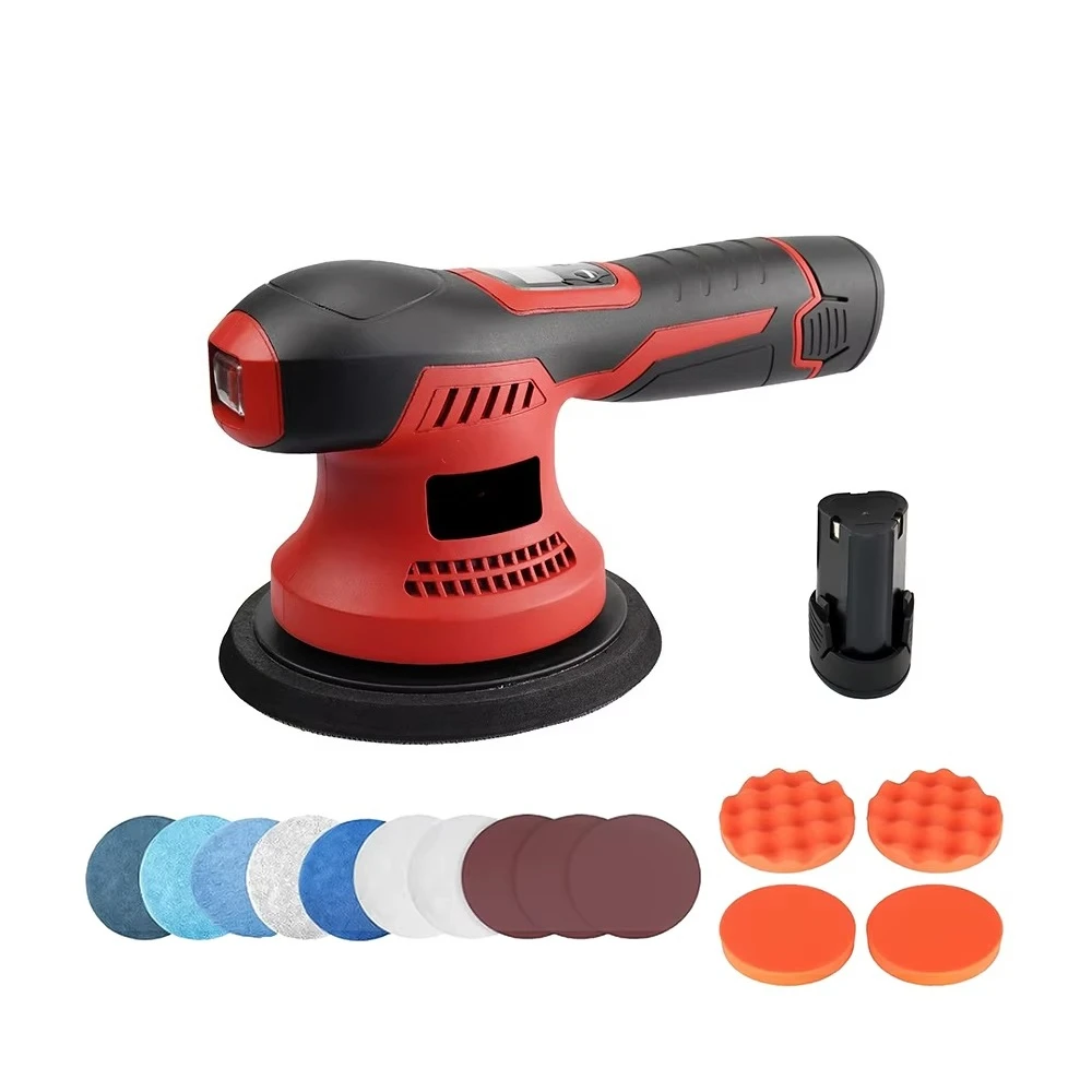 12V Cordless Battery Dual Action Car Polisher 8mm Orbital for Automotive Detailing Buffering