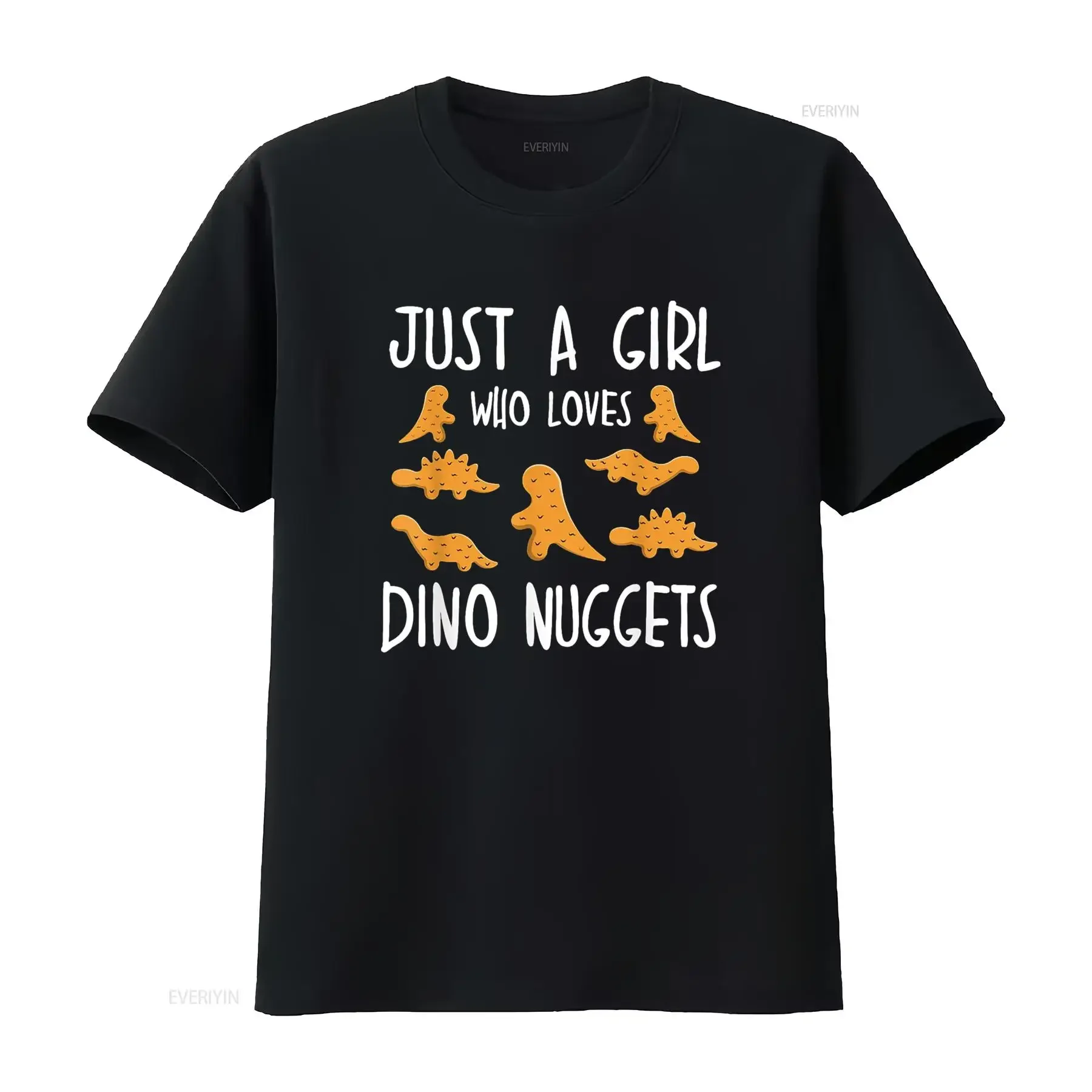 Just a Girl Who Loves Dino Nuggets Merch Chicken T-Shirt Vintage Washed Vielseitig homme Leicht Designerkleidung Unisex