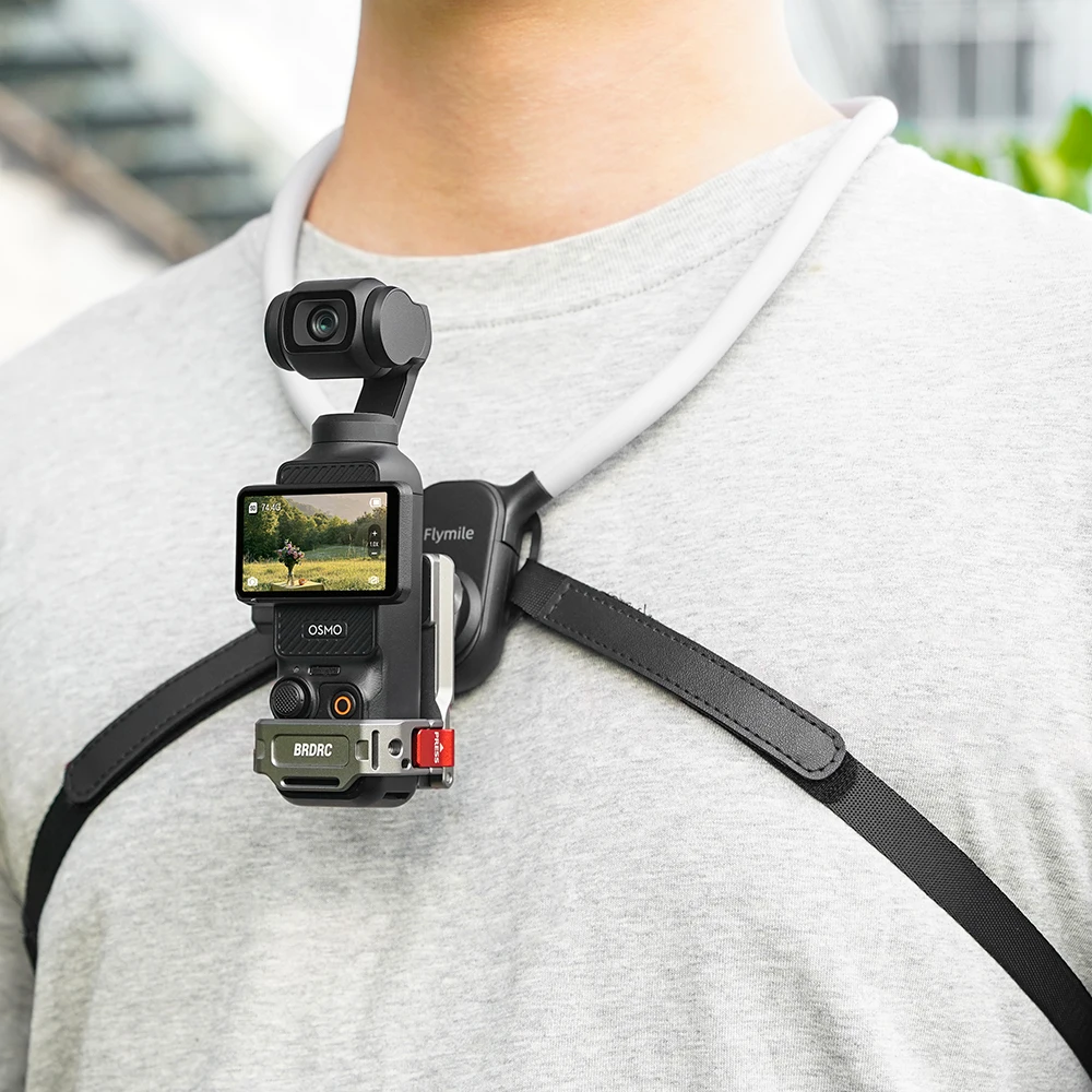 Flymile Supporto per collo in silicone a sgancio rapido per DJI Action 5 Pro/Osmo 360/Gopro/Insta 360 Accessori Supporto per torace