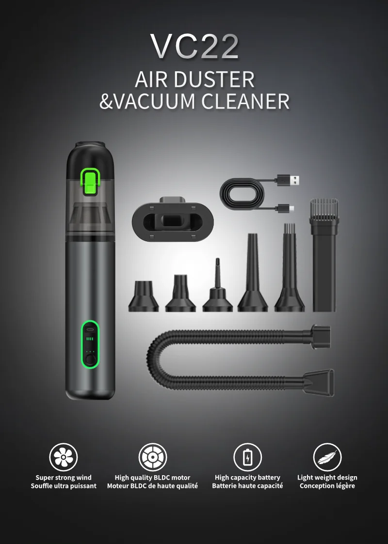 Car Cordless Wet Dry RV Vacuum Cleaner Lightweight Hand Held High Suction Portable Rechargeable Large Battery Capacity HEPA