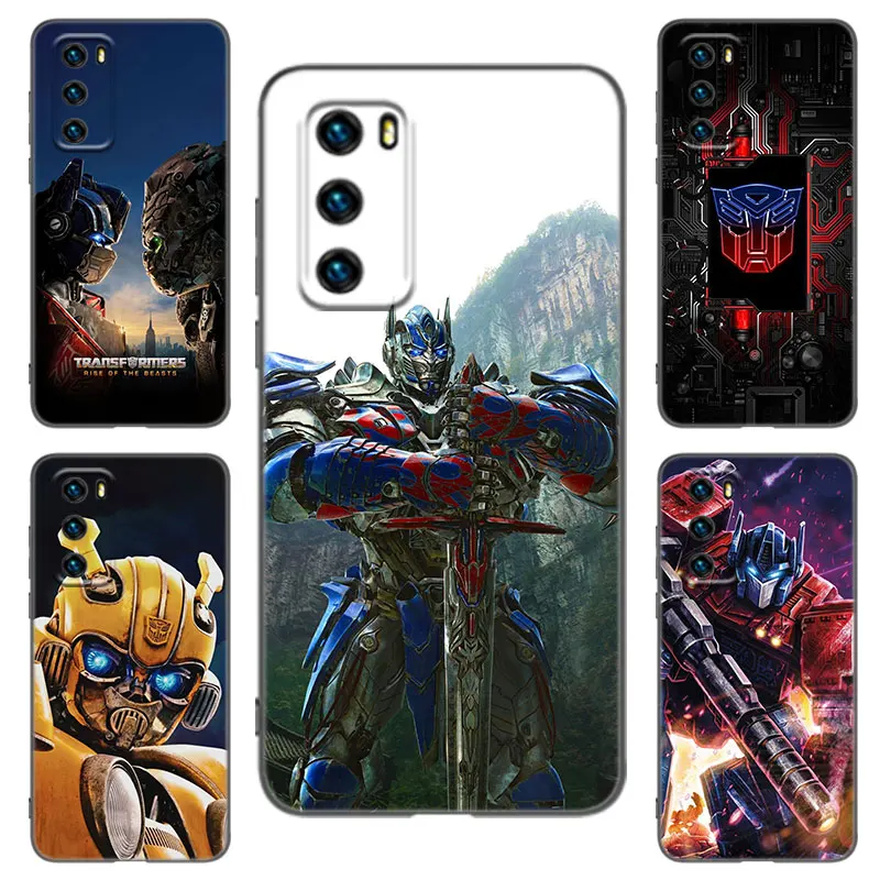 T-Transformerss Optimus Prime Black Phone Case For Huawei P8 P9 P20 P30 P40 Mate 8 9 10 Lite 20 30 P50 Pro Plus 20X P Smart 2020