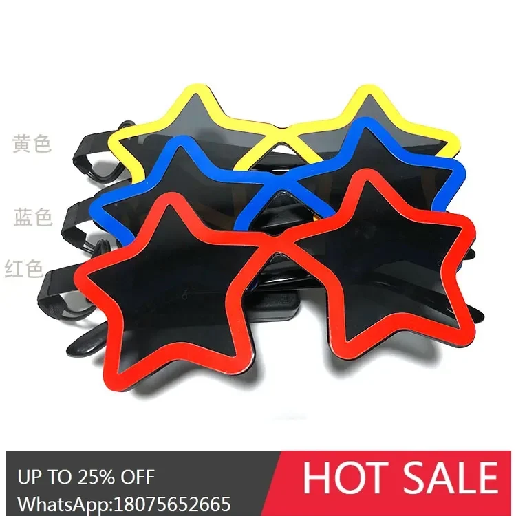 Halloween new LED luminous glasses fashionable personality pentagram trend party night cool sunglasses