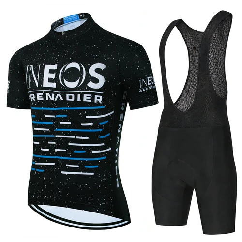 Imagen 1 del producto Conjunto de Ropa de Ciclismo para Hombre, Jersey y Pantalones Cortos de Ciclismo para Hombre, Ropa Deportiva para Hombre, Conjunto Deportivo para Bicicleta de Montaña, Ropa de Ciclismo de Verano