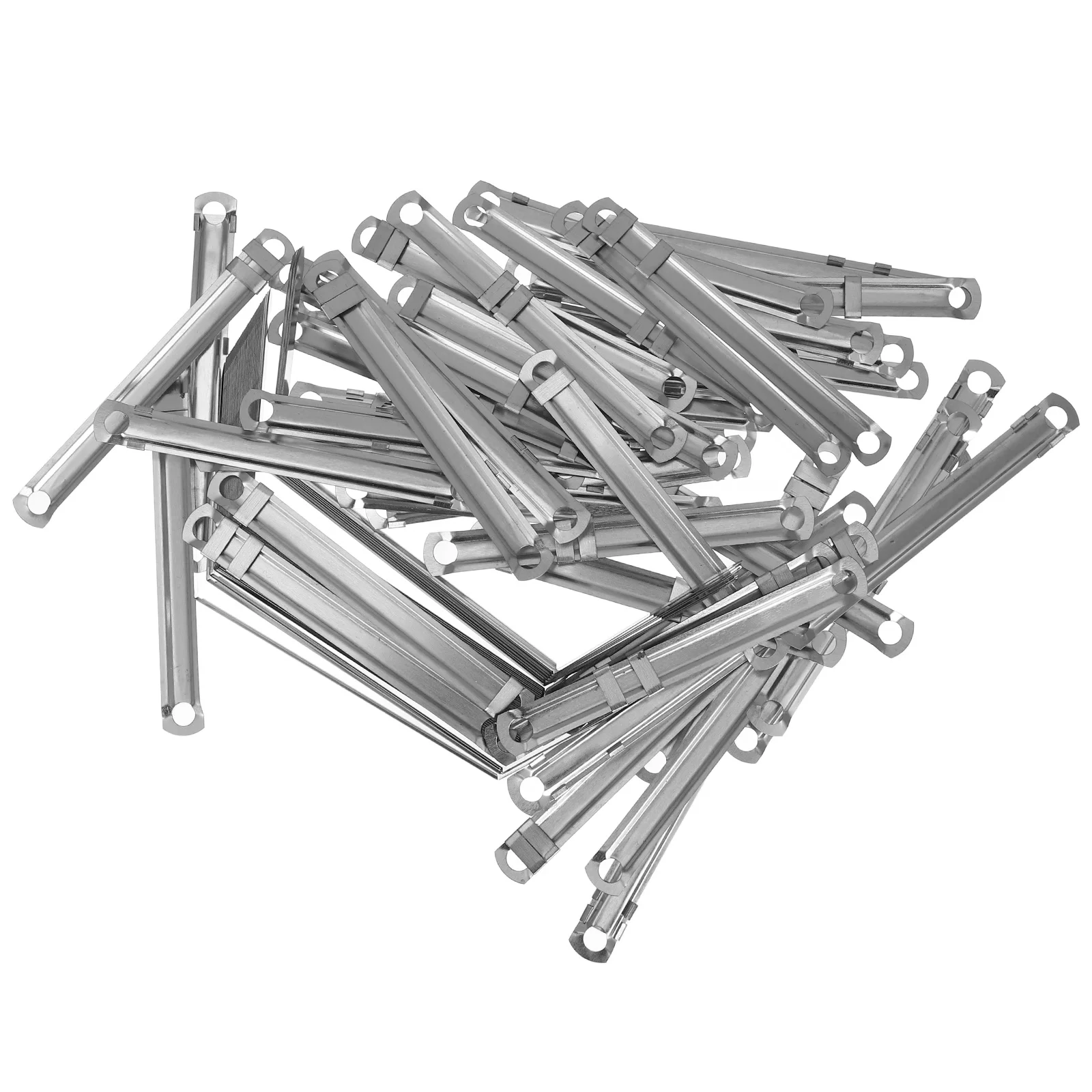 50 Pcs Metal Binding Spines Sturdy Office File Binder Strips Prong Paper Fasteners Folder Accessories Notebook Coils