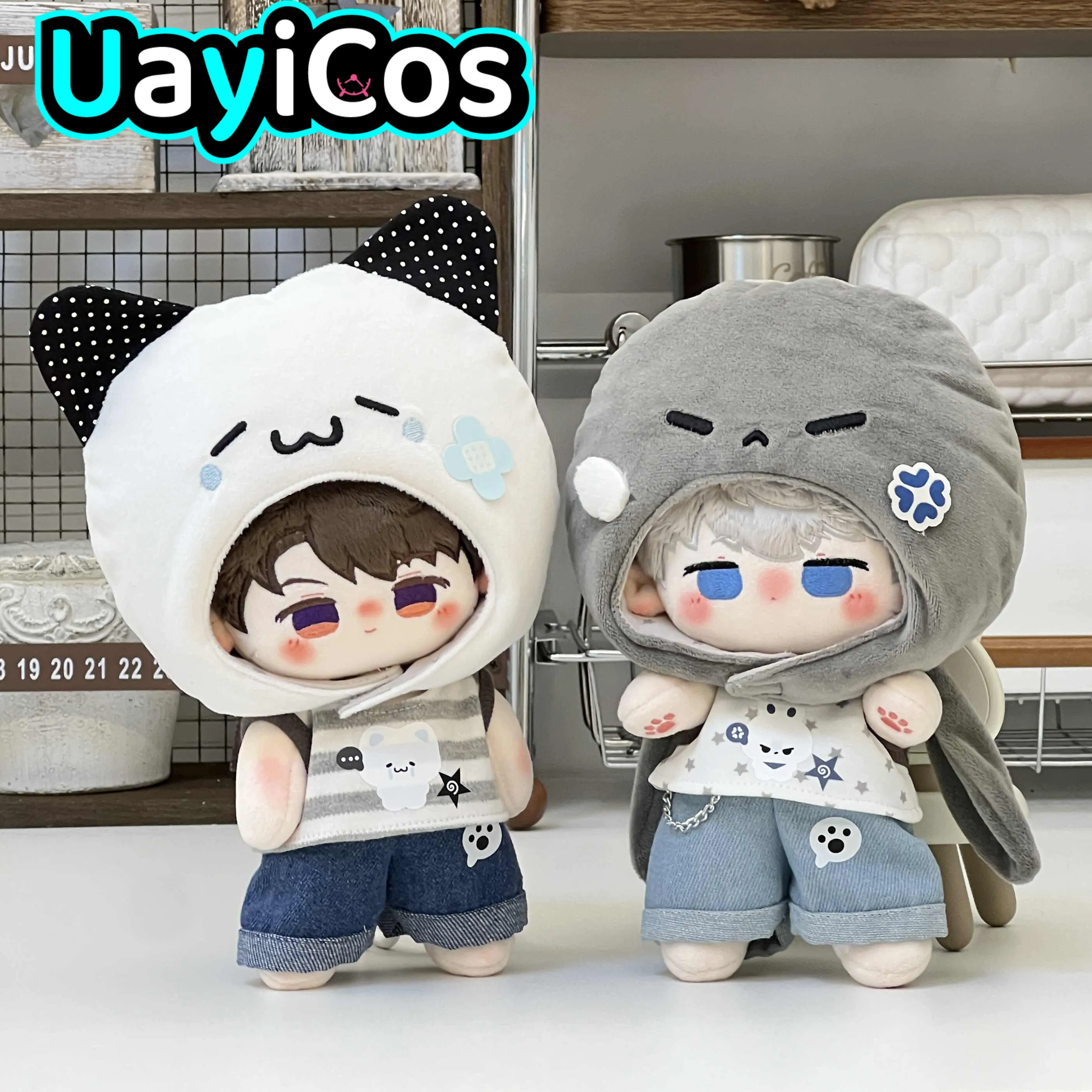 

In stock 10cm 20cm Doll Clothes Rabbit Cat Headgear Vest Pants Clothing Costume Suit Doll Anime Figure Game Toy Kids Gifts Cospl