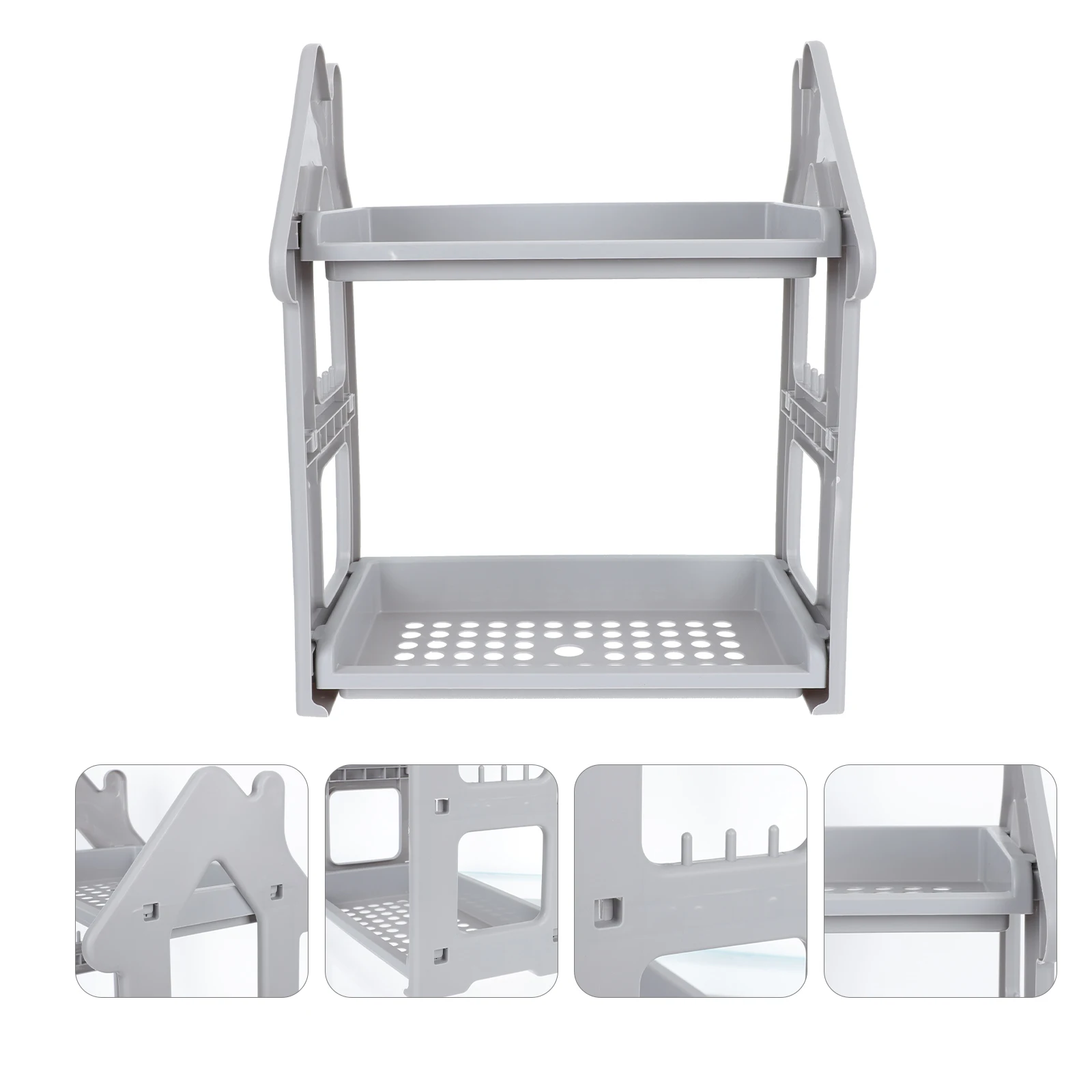 

Shelf Storage Rack Large Capacity Kitchen Bathroom St Desktop Bracket Material Seasoning Shelving Sturdy Long Use