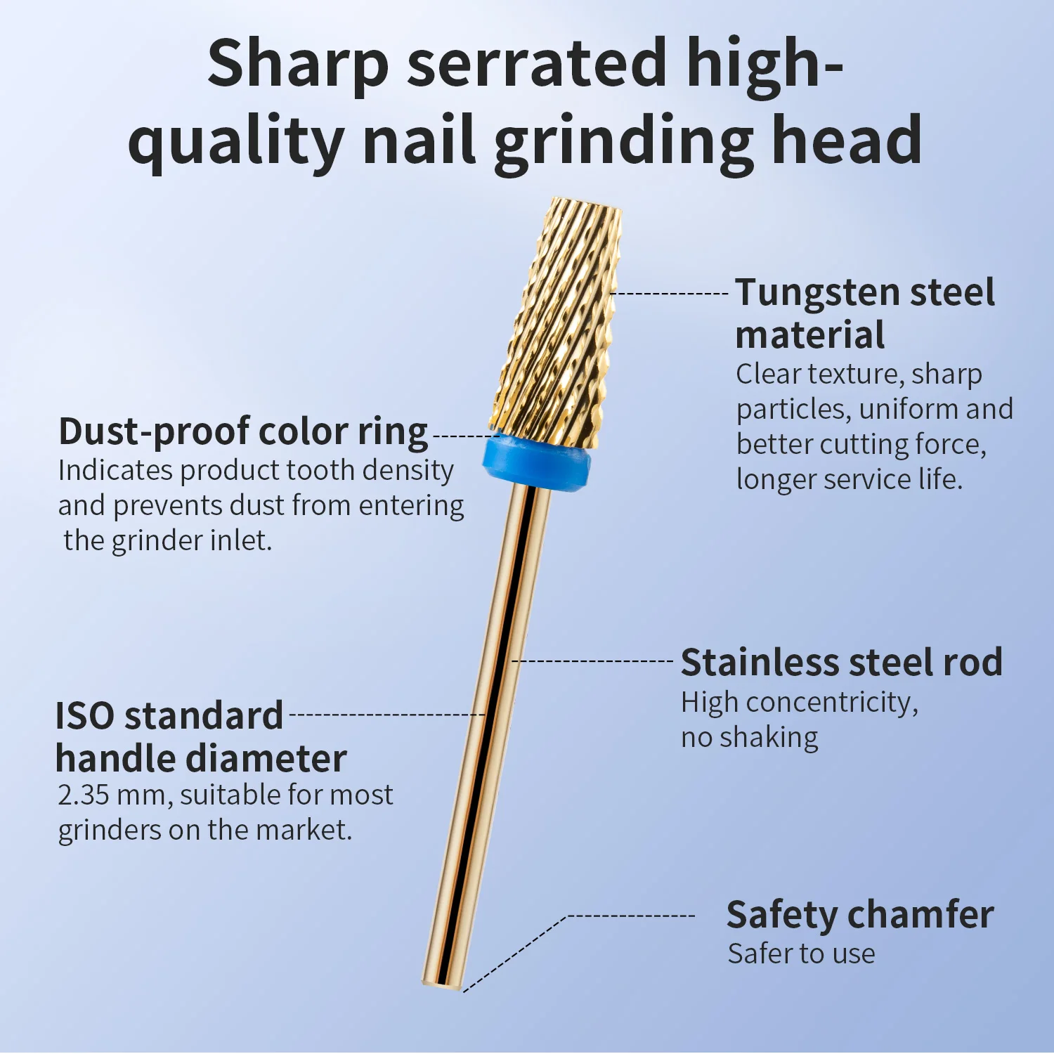 Foret à ongles en carbure de tungstène, 3 pièces, fraise de 3/32 pouces, mèches de manucure, accessoires de perçage, outil rotatif