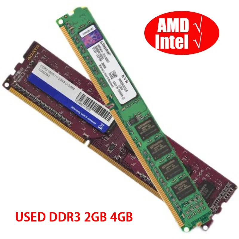 Used Disassembly DDR3 1333MHz 1600MHz 2G 4G PC3-10600/PC3-12800 memory for Desktop RAM,good quality!  Random brand