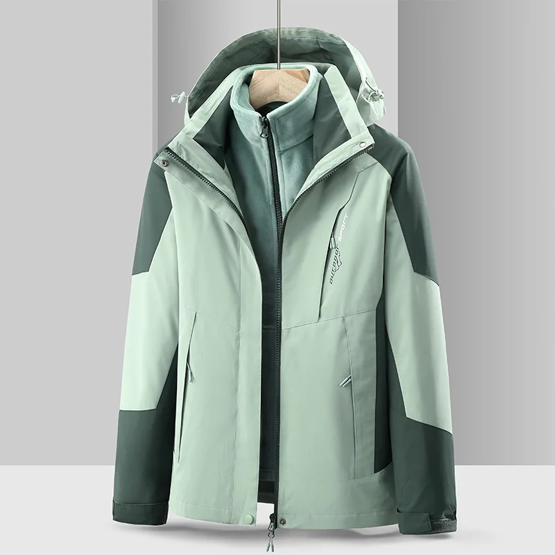 

Парка унисекс, зимняя парка, термопарка с капюшоном, зимняя водонепроницаемая ветрозащитная мужская куртка, комплекты из двух предметов 3 в 1, Thermal Mountain