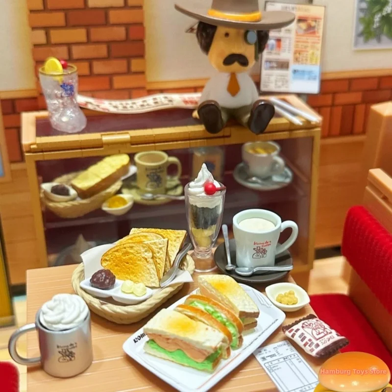 

Re-ment Komeda Кофейня Миниатюрная сцена Дисплей Официальная форма Коллекционная игрушка Миниатюрный подарок на день рождения