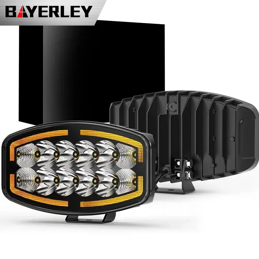 

Bayerley, New65W, 12 светодиодов, белый, желтый, 10 дюймов, для грузовиков, искусственная Рабочая лампа, европейская искусственная лампа, Модифицированная фара, Дополнительная лампа