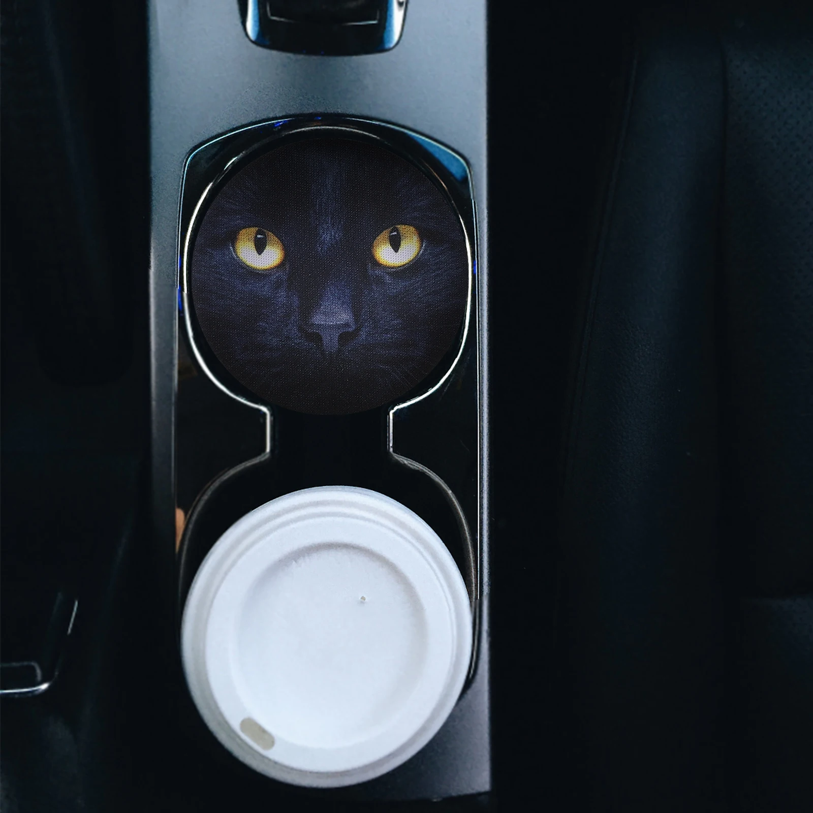 

5pcs Coasters Cup Holder Mats Rubber Print Car Accessories For Women Women Decor Water Cup Pad Animal