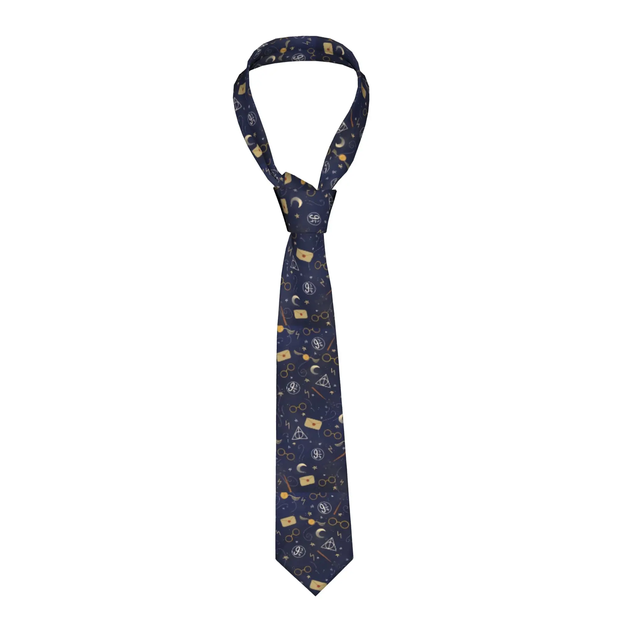 Corbatas de anime personalizadas con diseño de Harry Potter, corbatas estampadas para hombre, diseño de murciélago de Halloween, ideales para bodas y fiestas, corbata de seda para hombre.