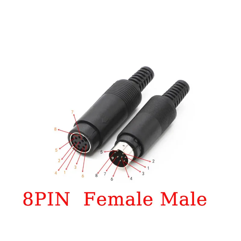 1PC Mini DIN Plug 3/4/5/6/7/8 PIN Chassis Cable Mount Male Female Socket 3-8Pin Welding Wire S Terminal Mini PS2 Male Connector