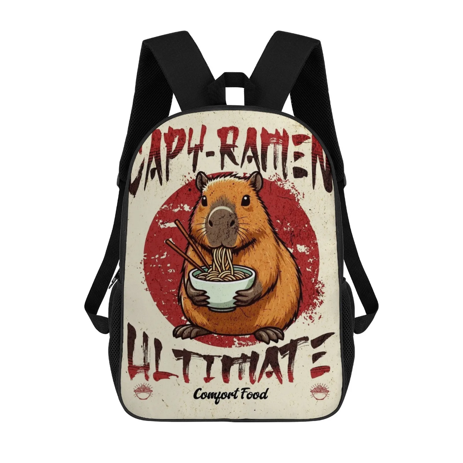 

Capybara Eating Ramen_1 Mochilas De Hombre 17 Inch School Backpack Mochila School Bag Tags for Kids Bolsa Bolso Bag Mochila Moch