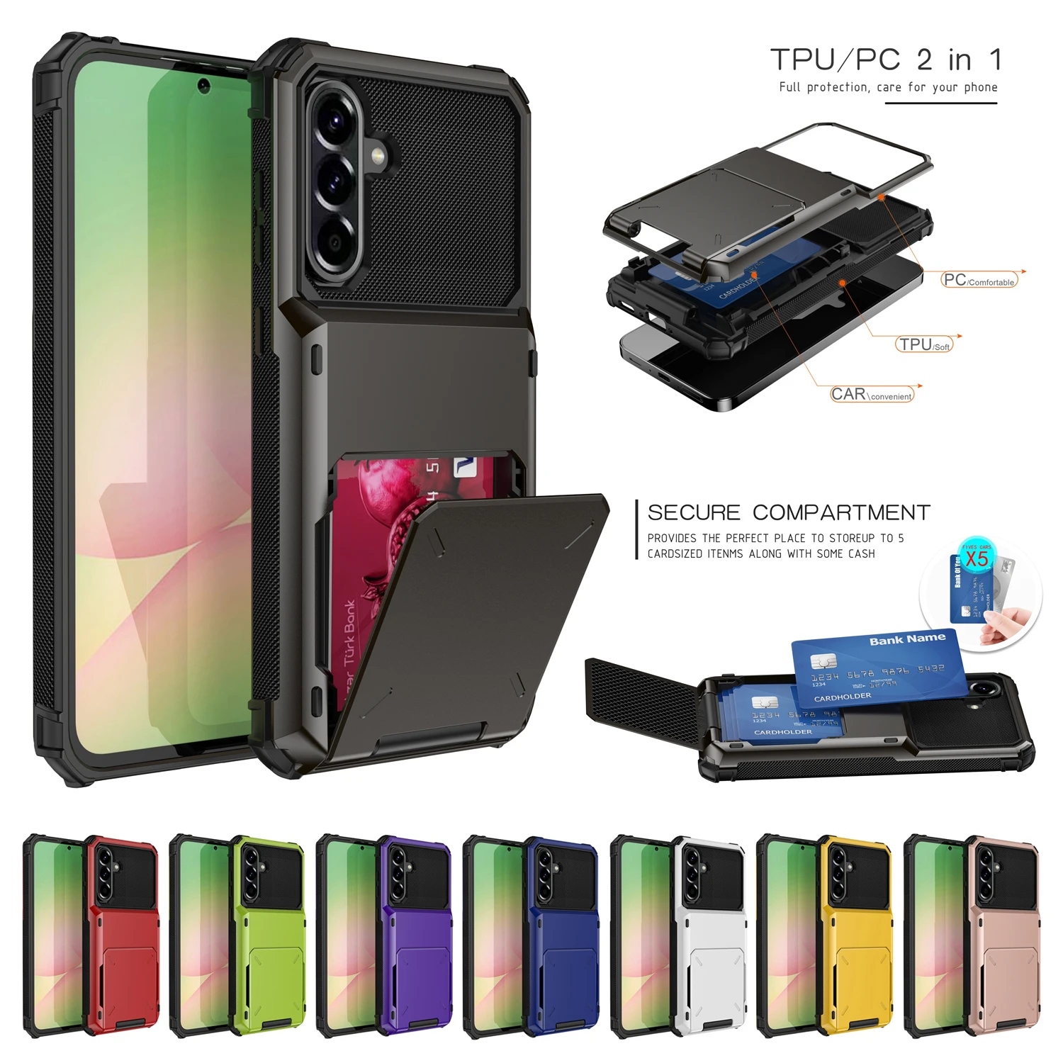 Brieftaschen-Hülle für Samsung Galaxy A57 A56 A55 A54 A37 A36 A35 A34 A32 A26 A25 A24 A22 A16 A15 A14 A13 A12 A06 A05S A05 Handyhülle