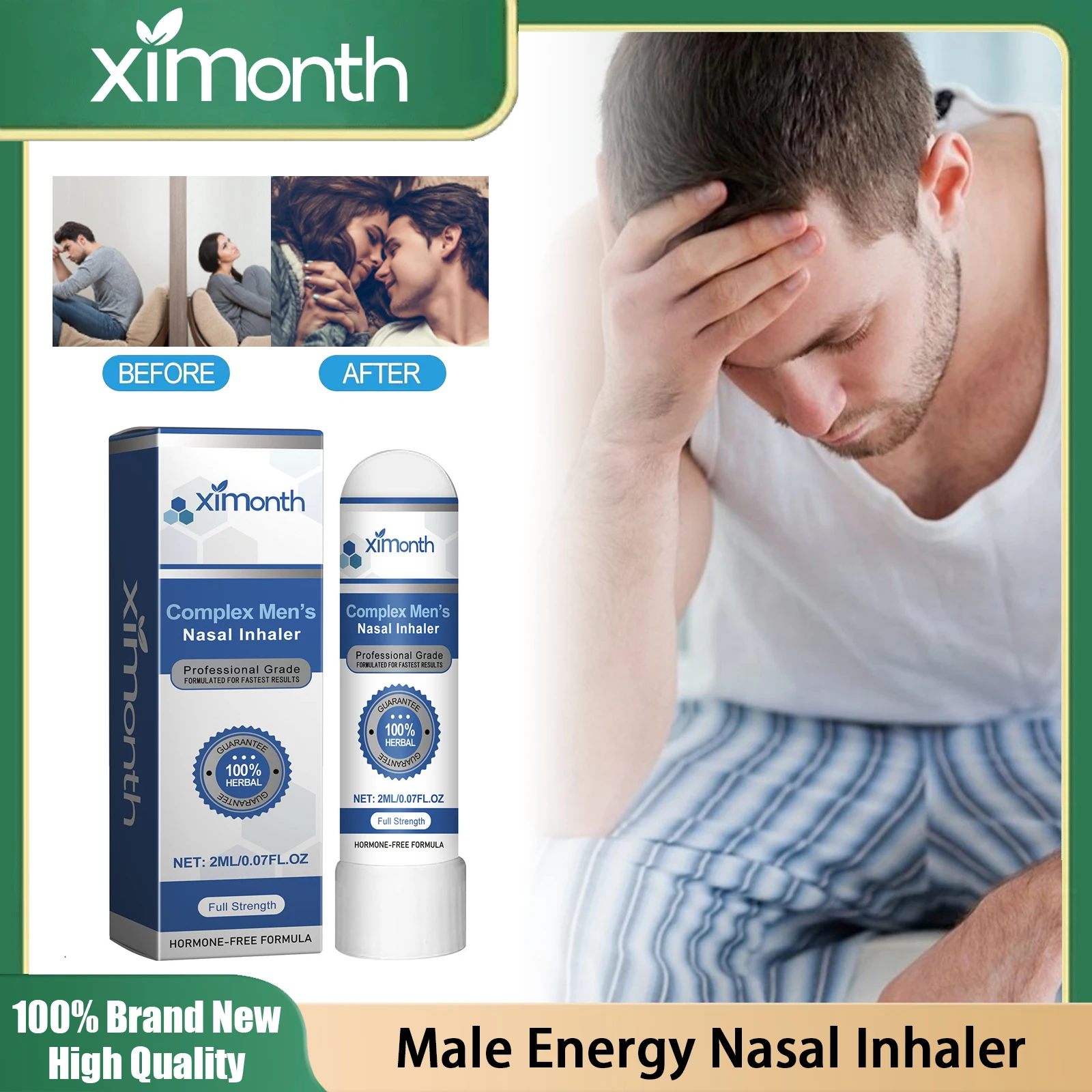 Power Energy Bar Nasal Inhaler Anti-Fatigue Anxiety Relief Stimulate Vitality Delayed Ejaculation Male Sexual Function Enhancers