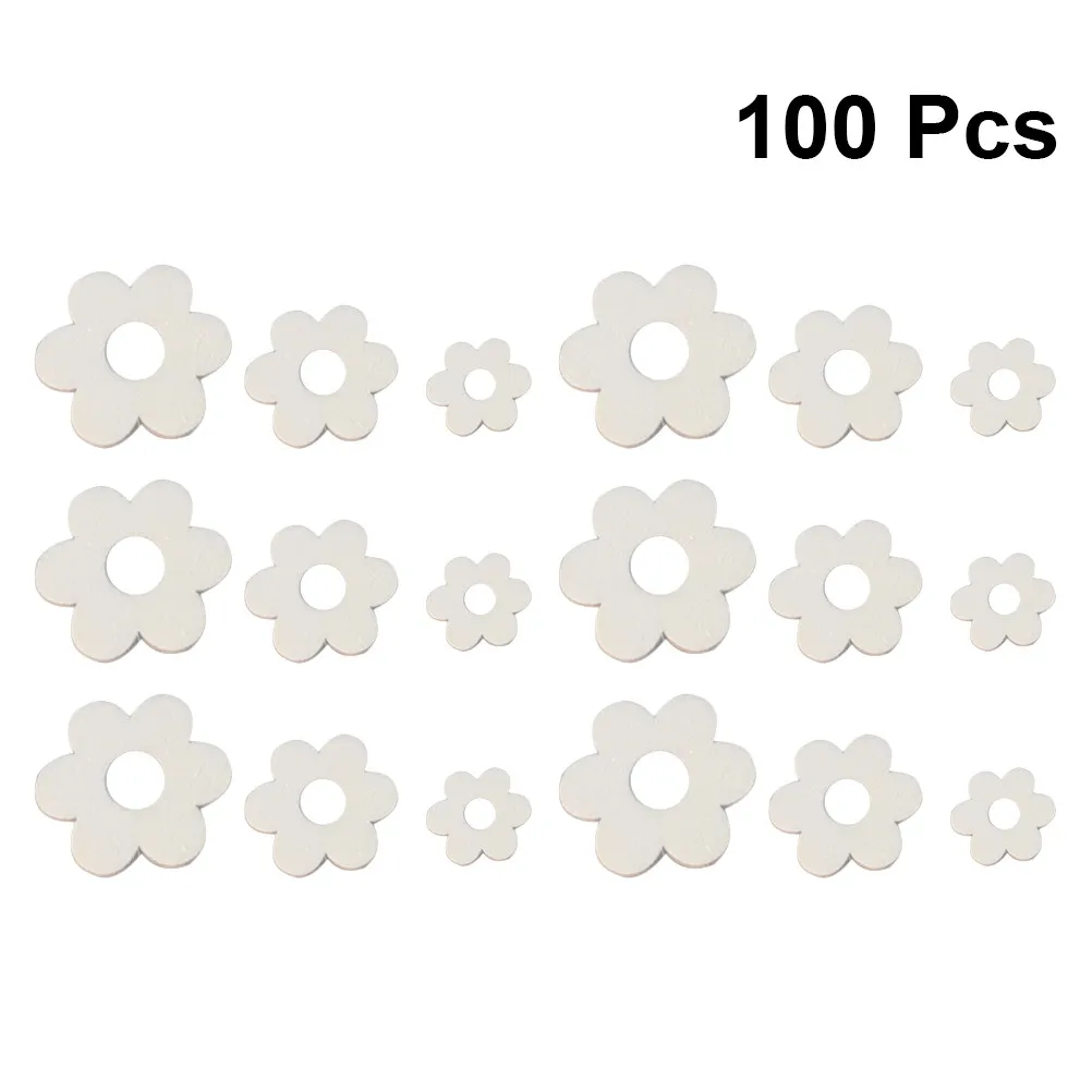 

100 шт. деревянных заготовок для декора в виде цветов для детского творчества: рисование, граффити, практика рисования, художественные поделки, развивающие занятия