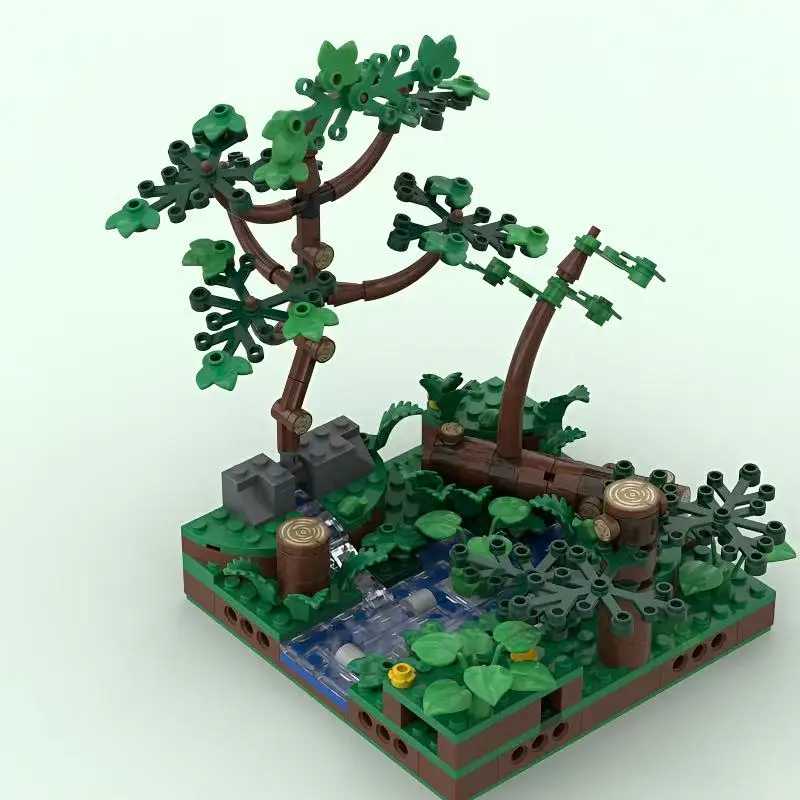 Compatible avec la série d'architecture MOC grenouille arbre jardin fleur forêt bricolage assemblage Festival cadeau ornement petites particules Buildi