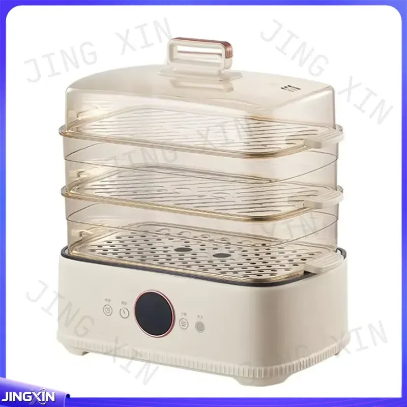 custom for 24L Large Capacity 3 Tier Electric Food Steamer Multifunctional Visual Transparent Kitchen Appliance Household
