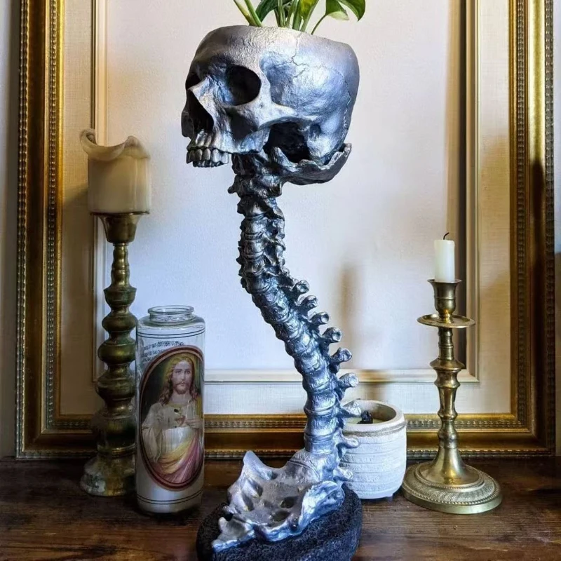 

Skull Flower Pots Modern Small Floor Planters Plants Decorations Flowerpot Balcony Elegant Flowers Pot Indoor Bonsai Accessories