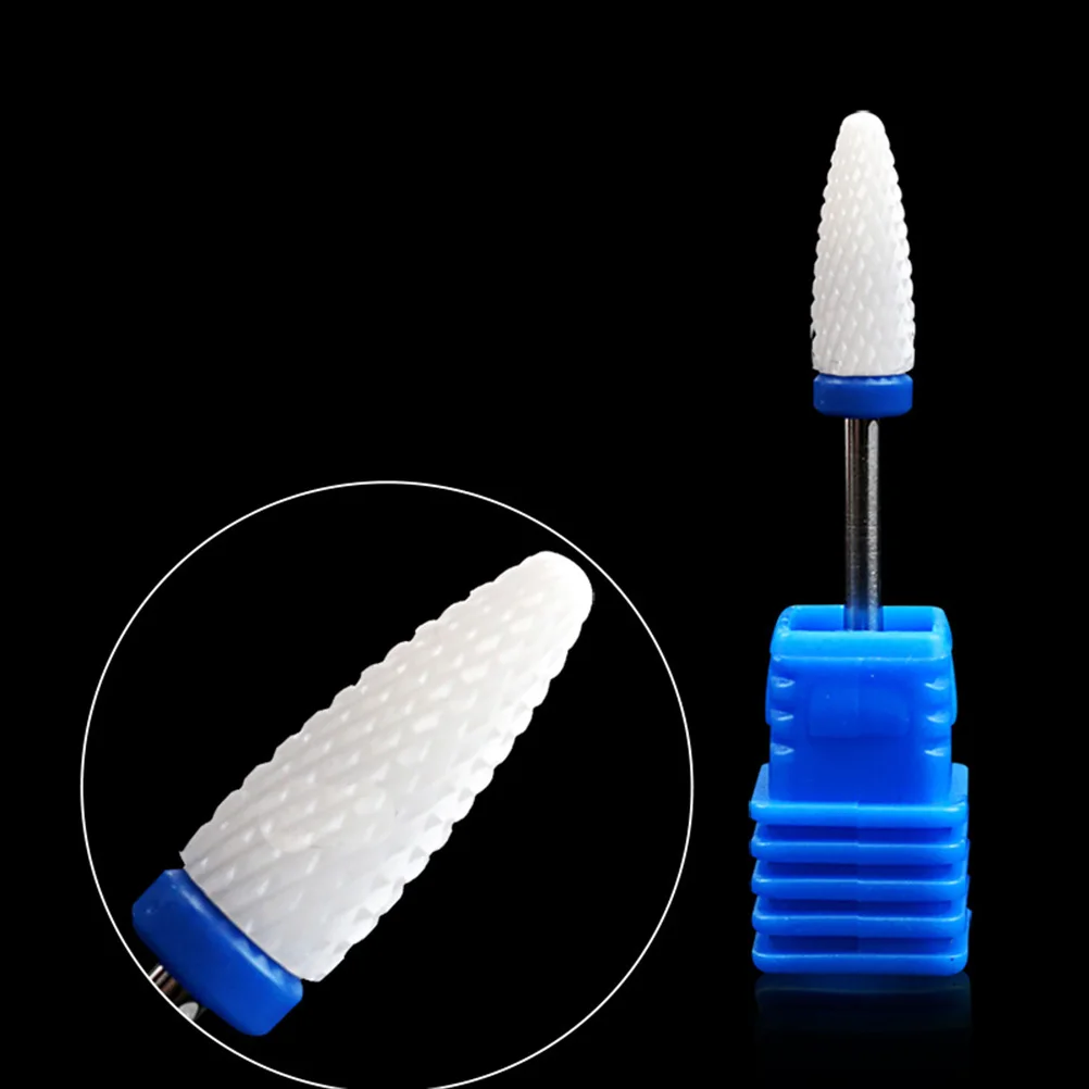 2Pcs Nail Grinding Head Ceramic Drill Bits for Electric Nail File Polish Reshape Nails Cuticle Cleaner Remove Dead Skin Wipe Gel