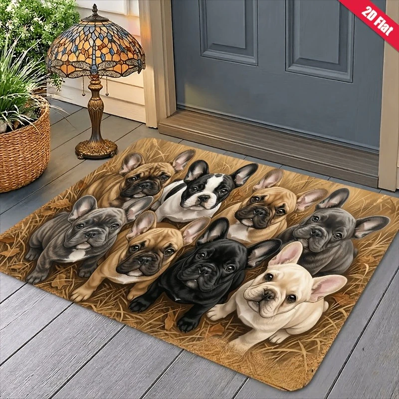 Rustic Motivational Entry Rug Cute Dachshund Puppy Butterfly Positive Words Printed Doormat for Home Porch Decor