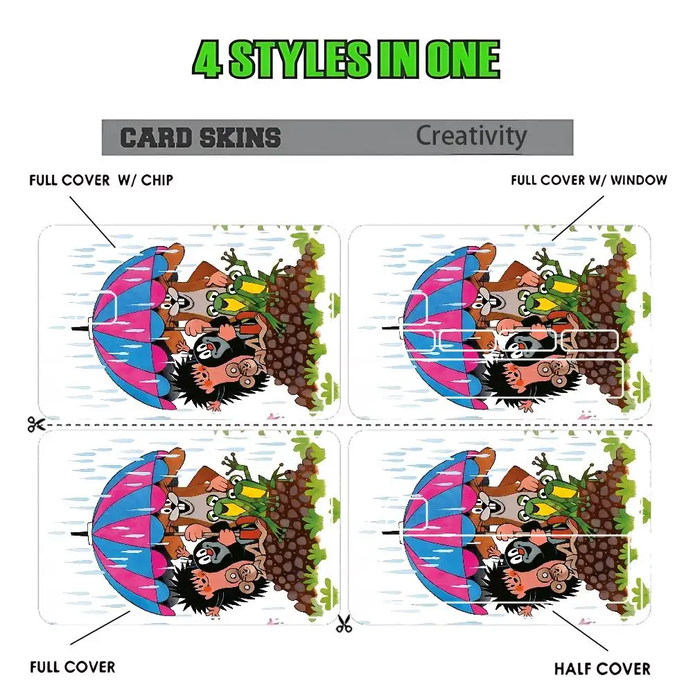 The L-Little M-Mole 4 In 1 Set Card Skin Stickers Full Cover Half Cover Chip Window Design Credit Metro ID Cards