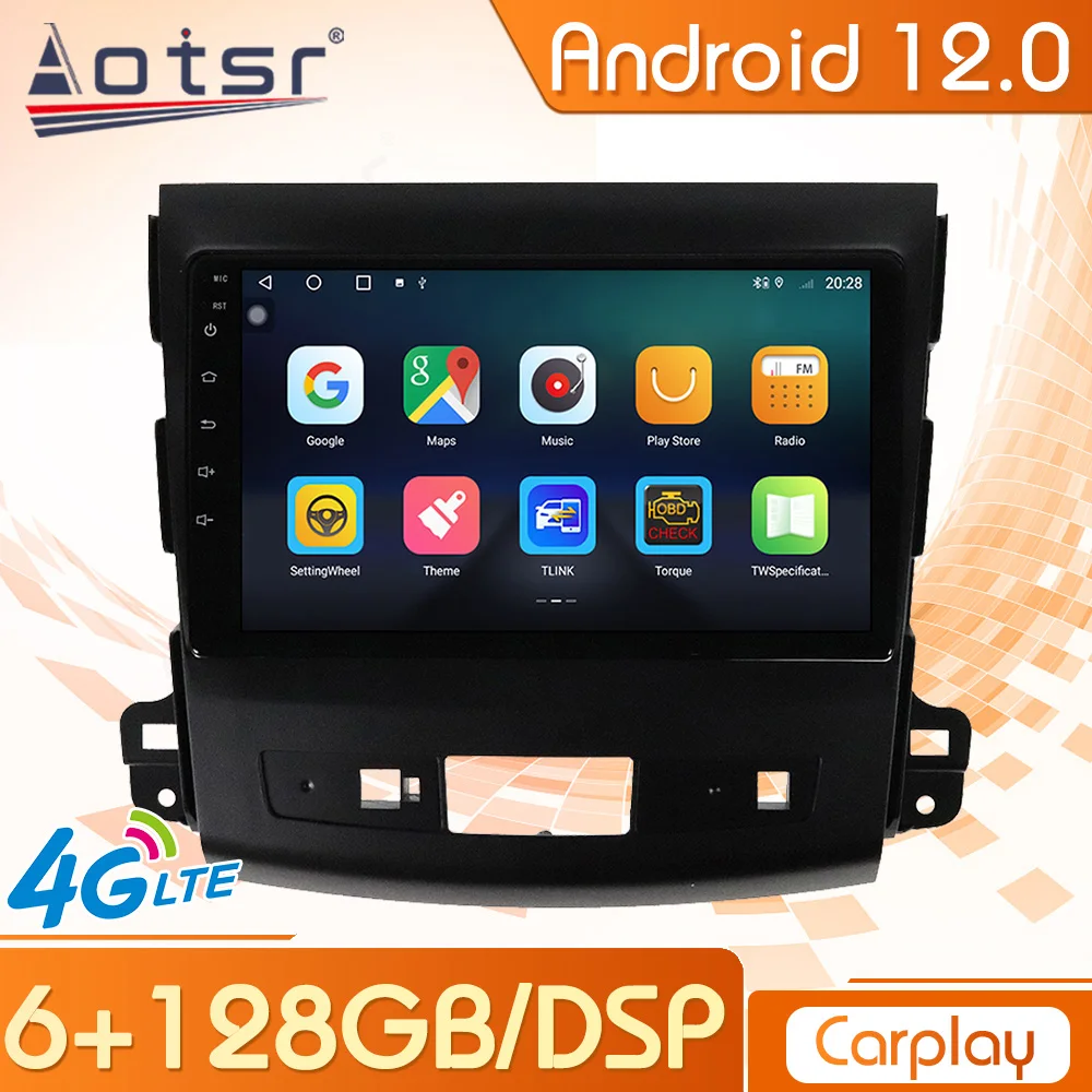 For Mitsubishi Outlander 2006-2012 Android Car Tape Radio Recorder Multimedia Player Stereo GPS Navi Audio Head Unit Carplay Din