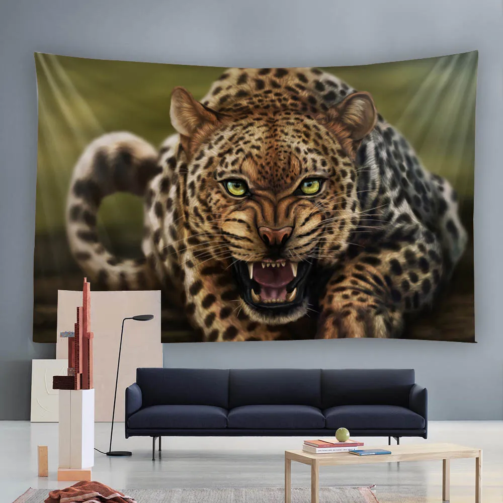

Fierce cheetah tapestry, lion, elephant, elk in multiple sizes, soft wall hanging fabric aesthetic bedroom, dormitory decoration