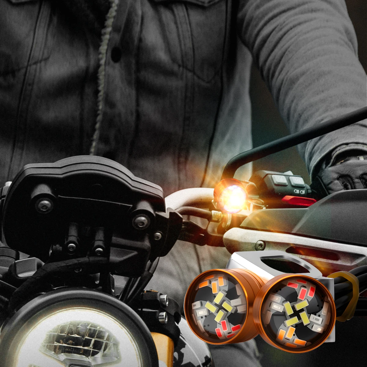 2pcs 5 Color Flash Motorcycle Mini Eagle Eye Strobe Light Daytime Running Backup Signal Fog Lights Colorful Indicator Blinker