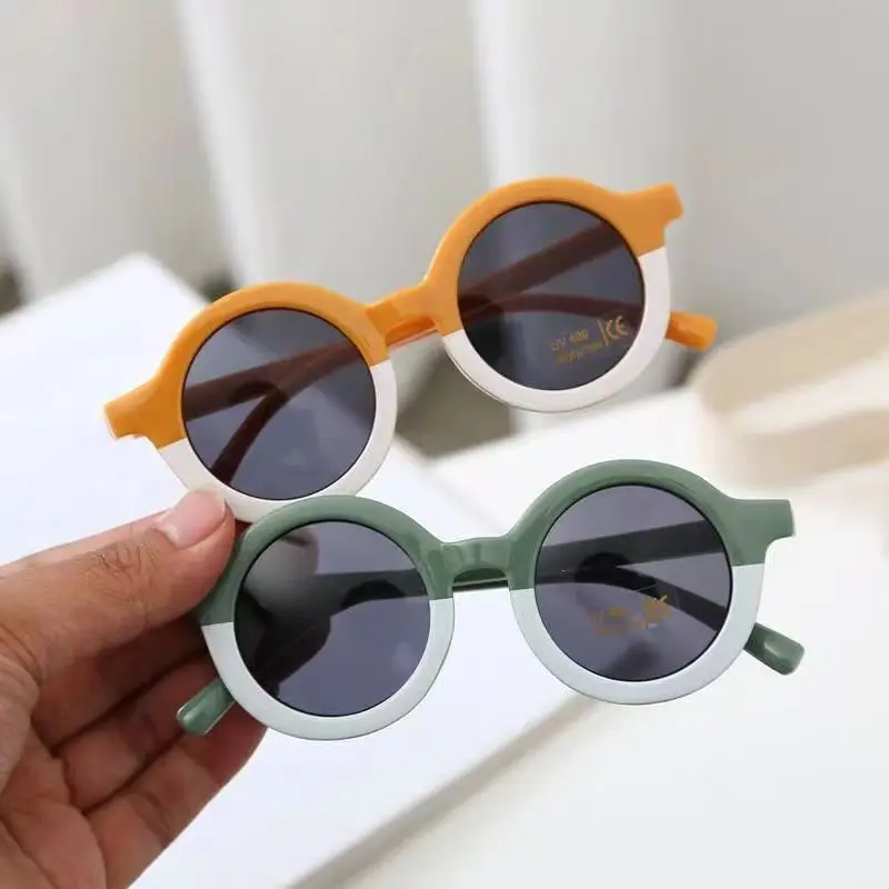 New Children's Sunglasses Korean Edition Girls' Round Frame Sunglasses Personalized Baby Sunscreen Sunglasses Fashion Versatile