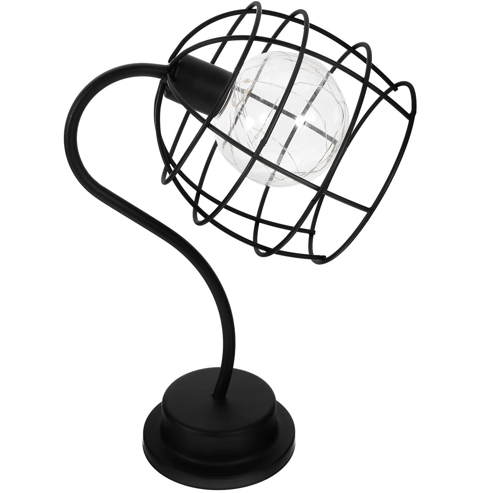 

Retro Iron Wire Night Light Vintage Desk Lamp Led Bedroom Decorative Table Lamp Iron Cage Basket Light Metal Lighting