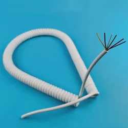 White spring cable wire  6 core 26 awg/0.15mm stretch 1 2 3 4 5 6 3 7 8 9 10 meters spiral telescopic wire