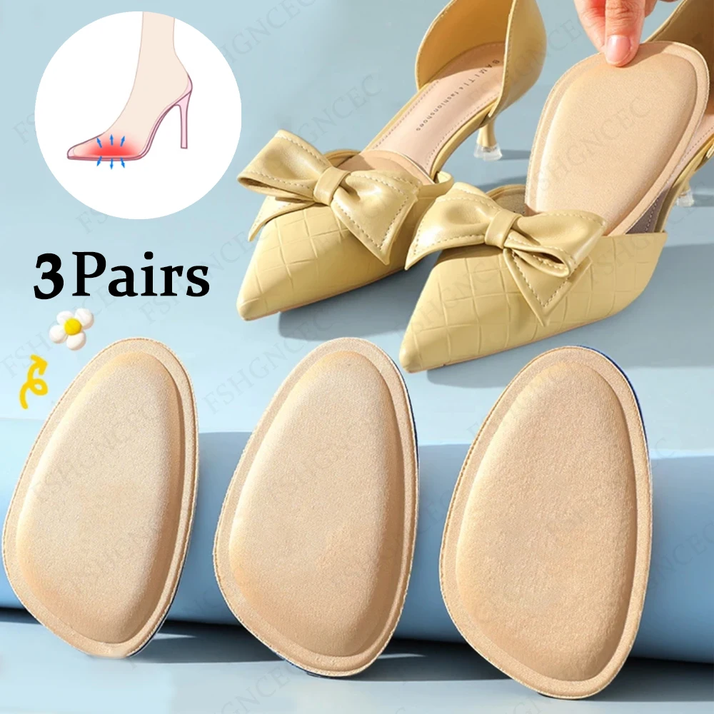 6Pcs Forefoot Pads for Woman High Heels Relief Feet Pain Insert Half Size Non-Slip Cushion Breathable Sweat Absorbing Shoe Pad