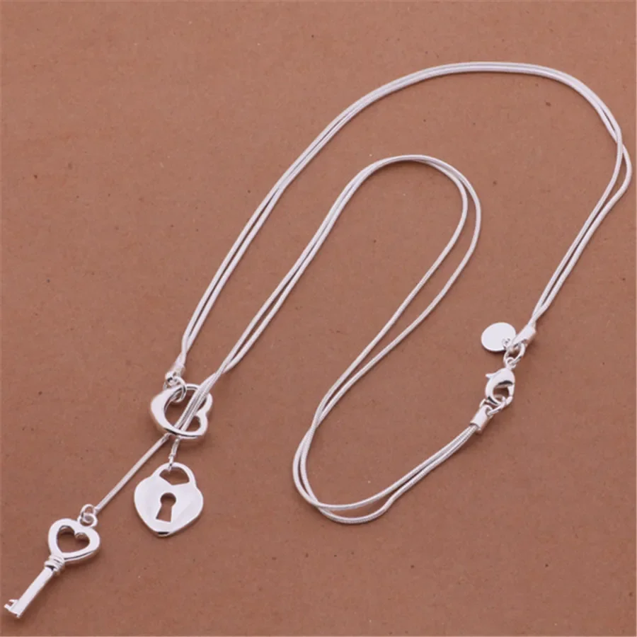 Promotional 925 Sterling Silver Charms Necklace High-quality Jewelry Exquisite Fashion Women Classic Cute Wedding 45CM